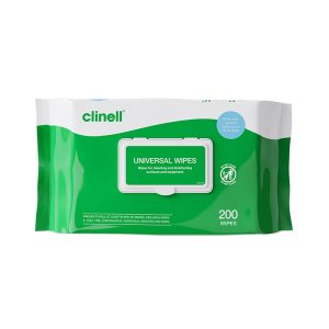 Clinell Universal Cleaning and Disinfectant Wipes for Surfaces - Pack of 200 Regular Wipes - Multi-Purpose. Kills 99.99% of Germs. Effective from 10 Seconds
